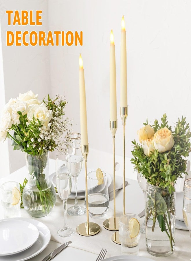 Baquler Flameless Flicker Taper Candles LED Candles Flickering Warm White Light Ivory LED Candlesticks Window for Christmas Wedding Home Decor(8.5 Inches,100) - Image 4